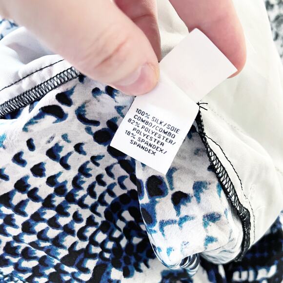 Diane von Furstenberg Bennet Two Animal Blue Snake Print Silk Pants - Picture 12 of 12